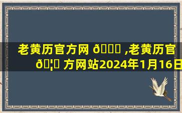 老黄历官方网 🐎 ,老黄历官 🦆 方网站2024年1月16日